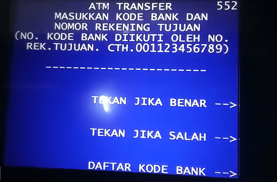 Daftar Kode Tranfer ATM Bank