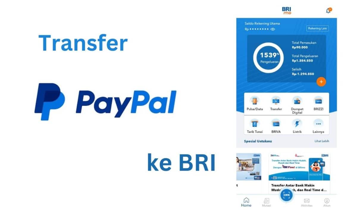 transfer PayPal ke BRI