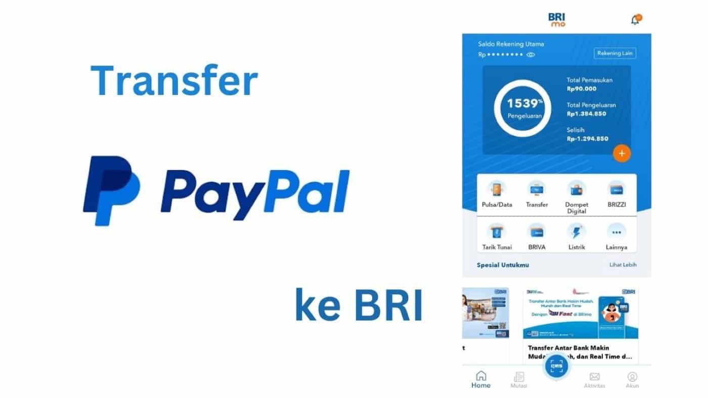 cara transfer PayPal ke rekening BRI
